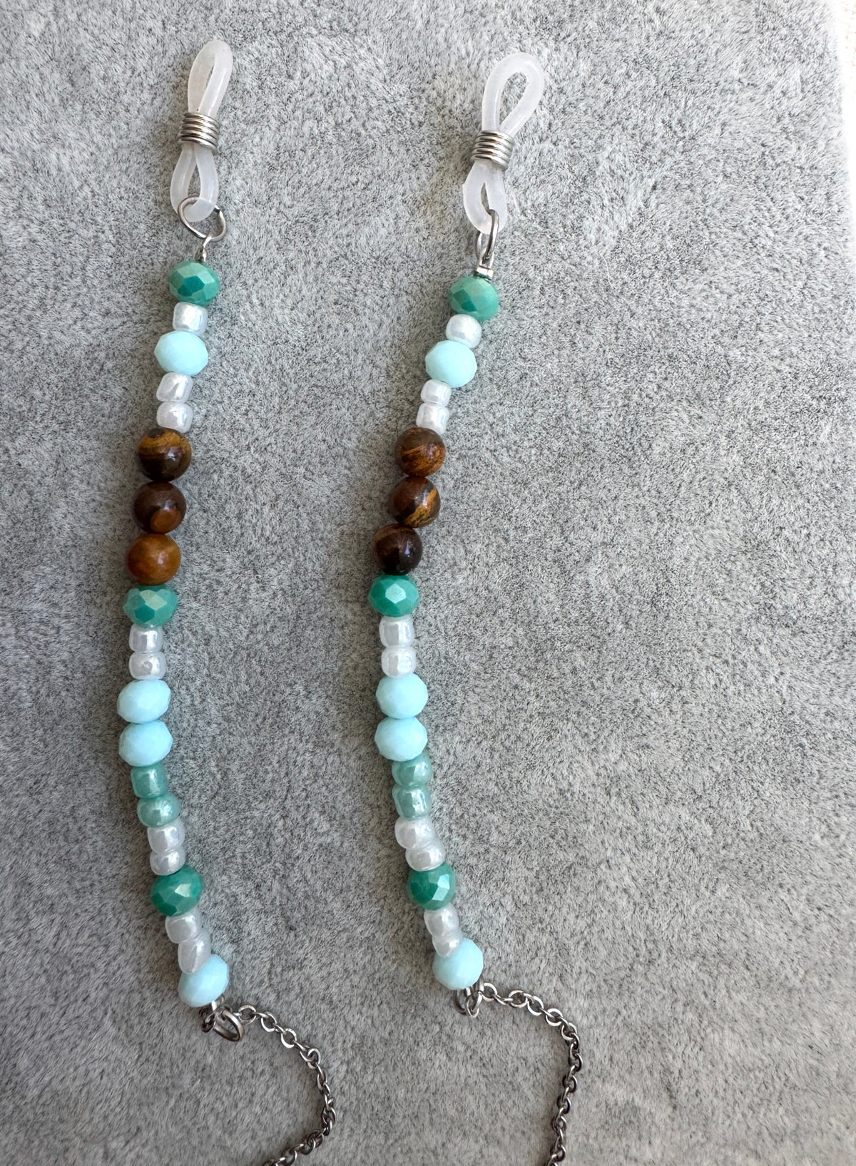 "Ocean" Eyeglass Holder with Tiger's Eye