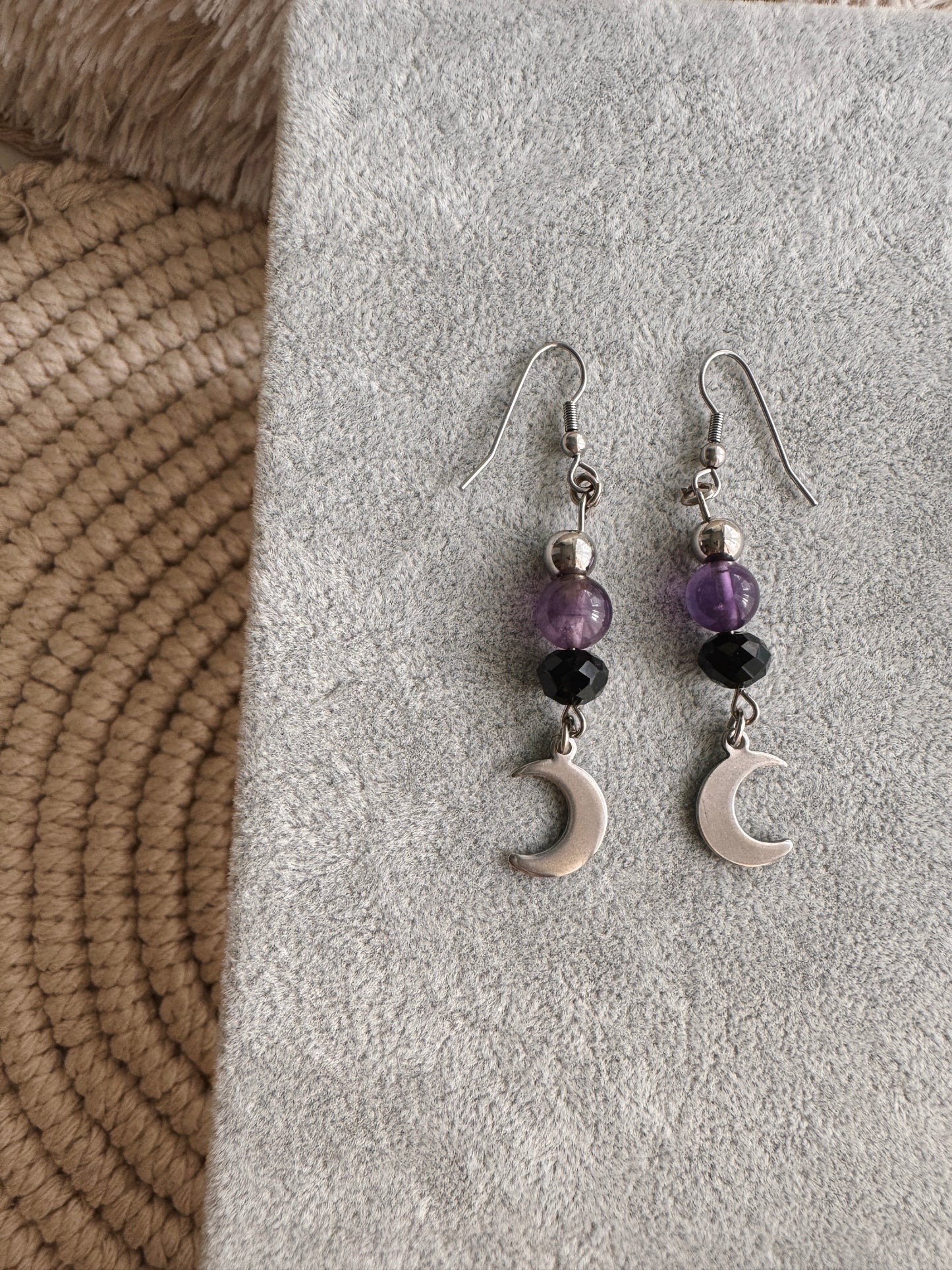 Amethyst Moon Earrings