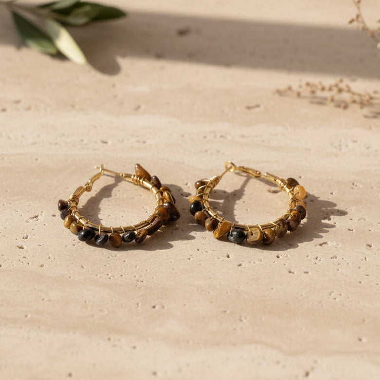 Pendientes Ojo de Tigre Raiz