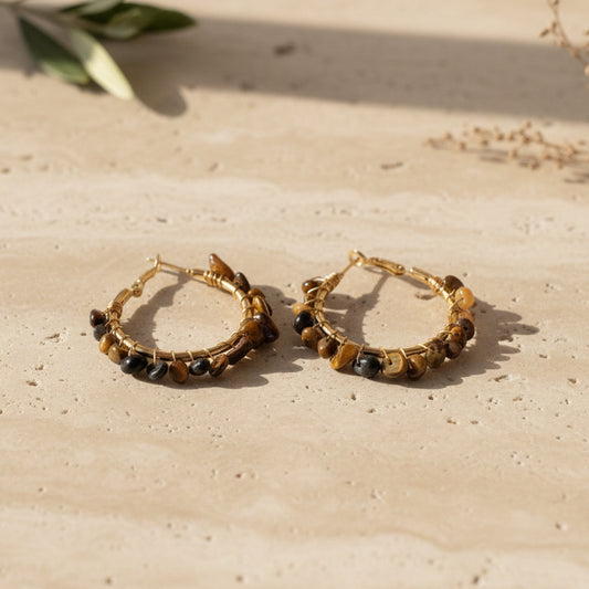 Root Tiger Eye Earrings