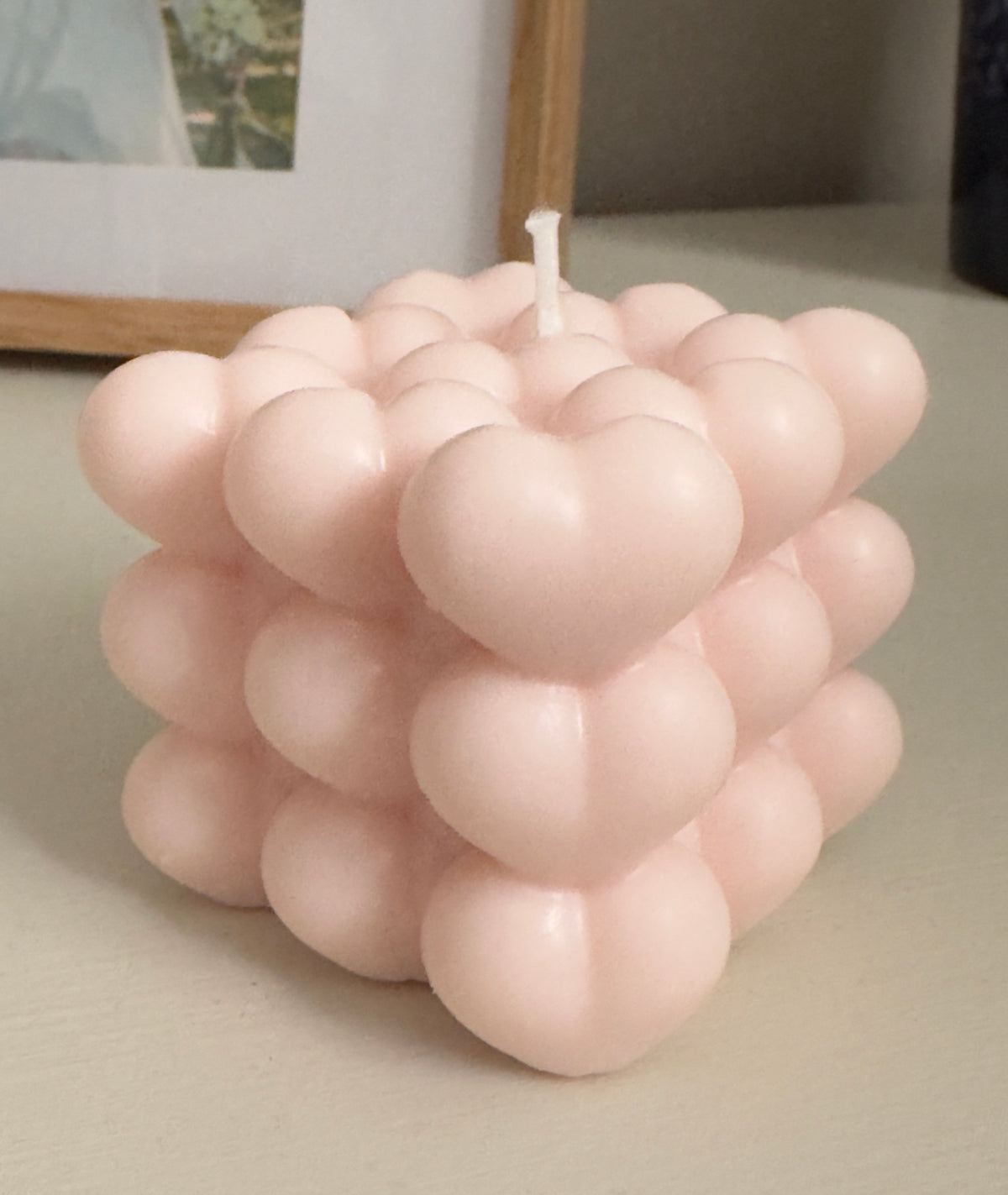Vela Corazón de Burbujas Rosa