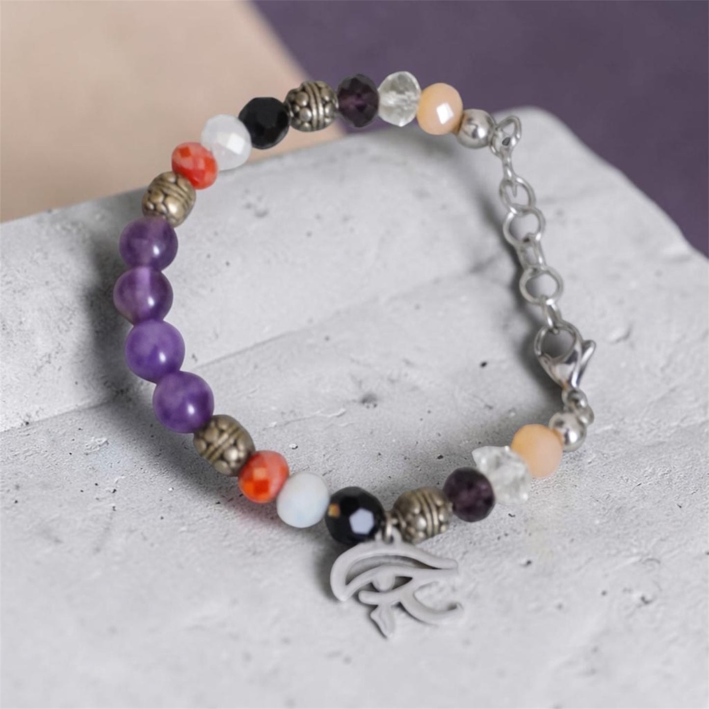 Pulsera Amatista “Ojo Horus”