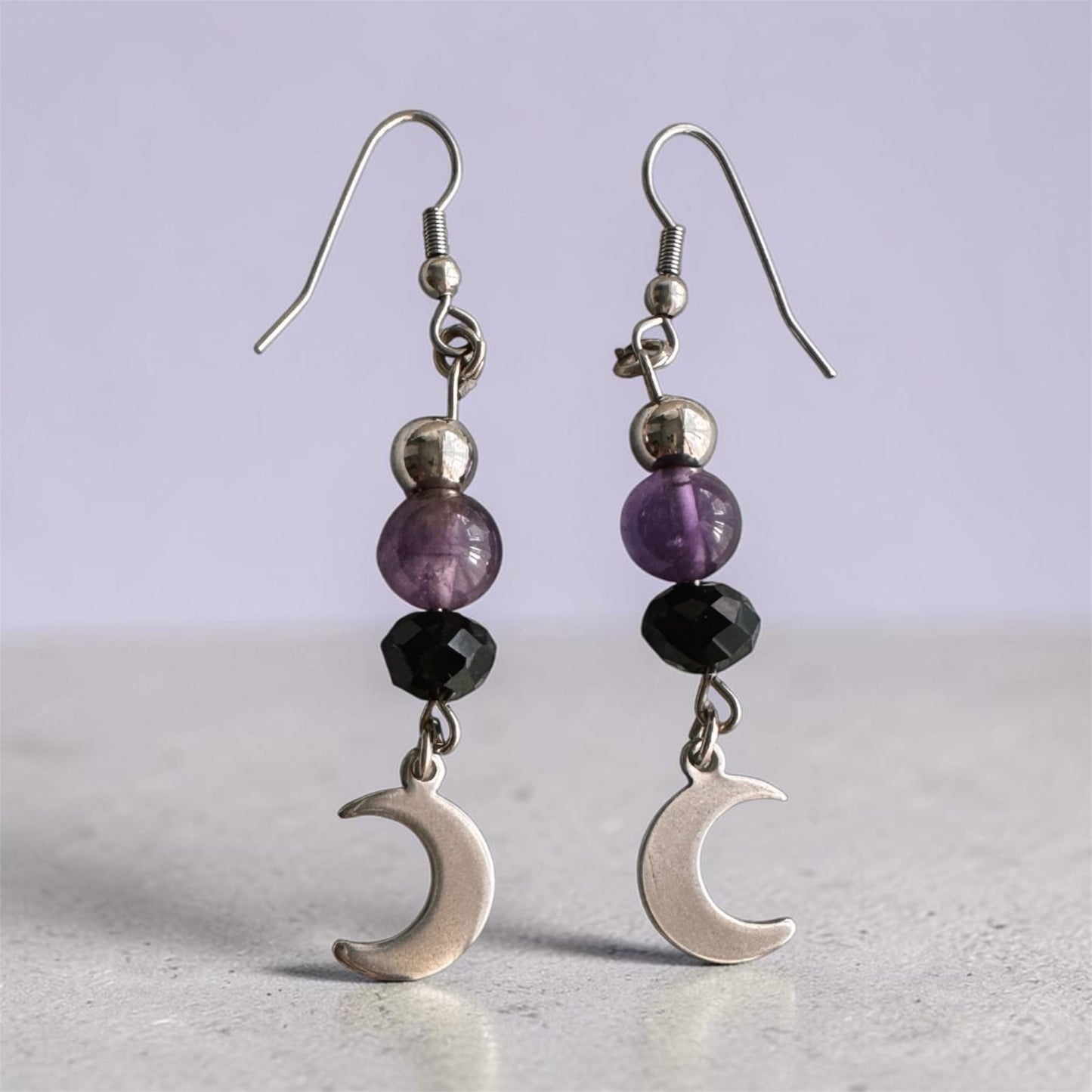 Pendientes Amatista Luna