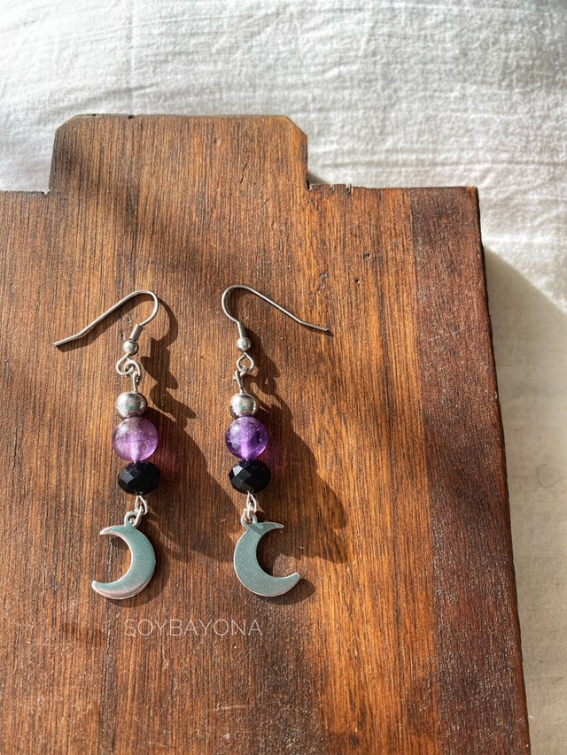 Amethyst Moon Earrings